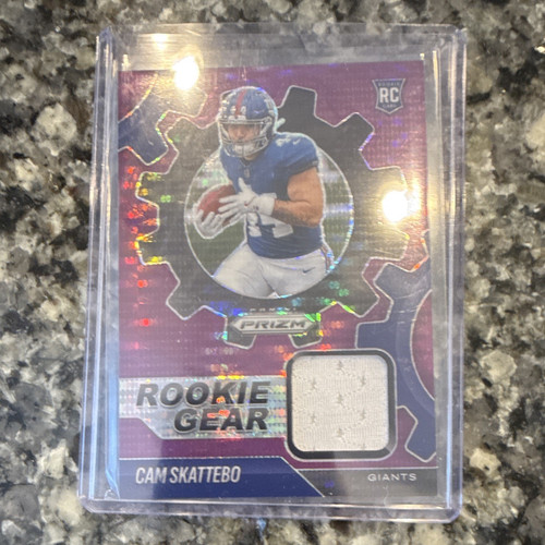Panini 2025 Prizm Cam Skattebo Giants Rookie Gear Jersey Memorabilia #RGR-CSO