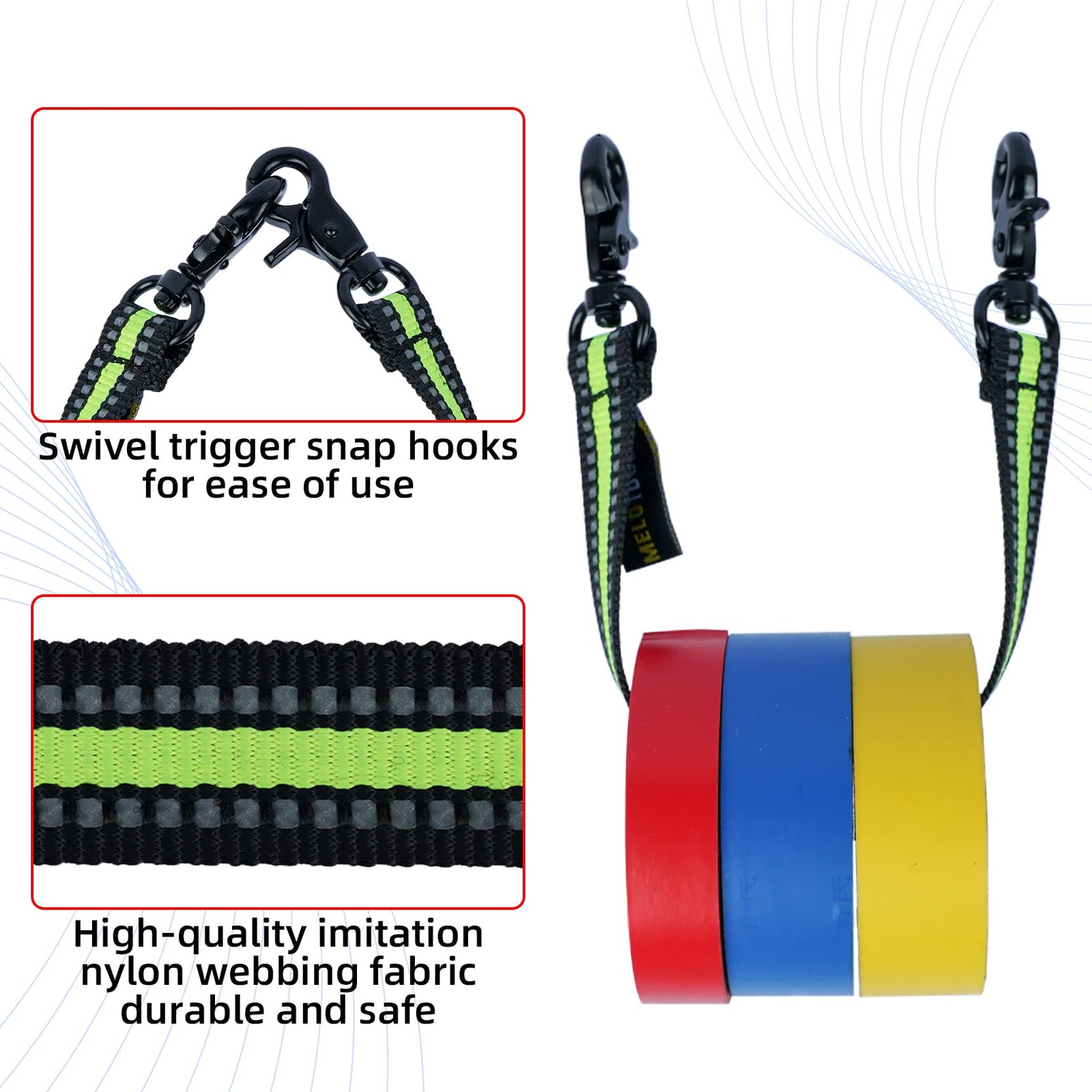 Tape Thong Electrical Tape Holder for Tool Belt Pouch Bag Lime Green