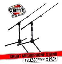 Low Profile Microphone Stand  Short Tripod Mic Stand Mount with Boom Arm  Clip