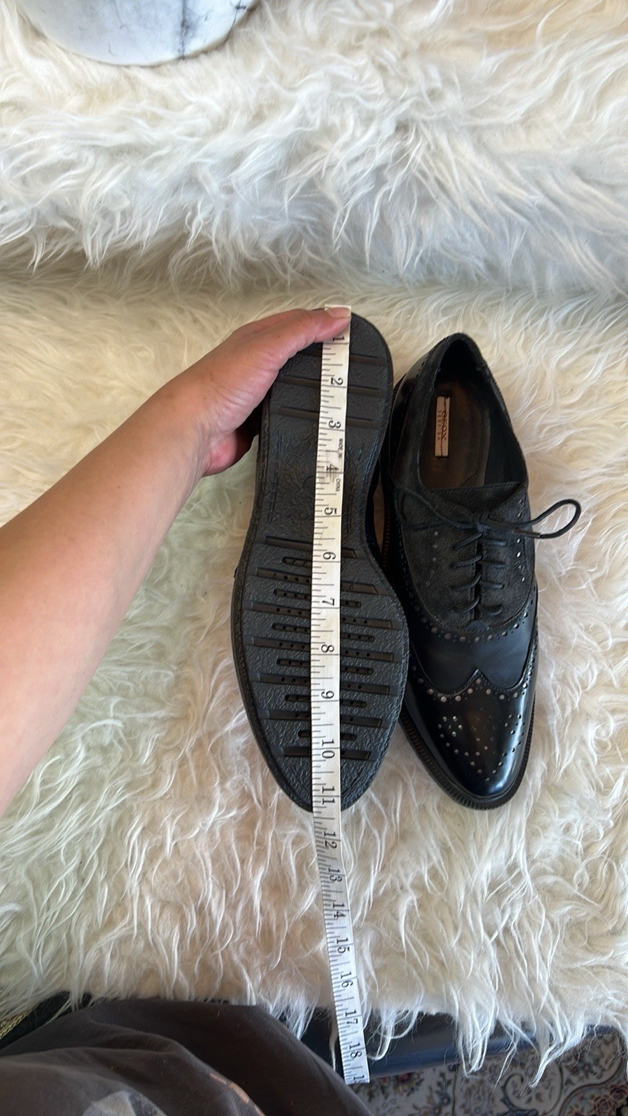 Geox Women Classic Black Lace-Up Perforated Soft Leather Dress Shoes Size 40 EU image 8
