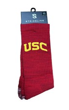 STRIDELINE Men's USC Trojans Premium Crew Socks - Cardinal Red - One Size 8-12