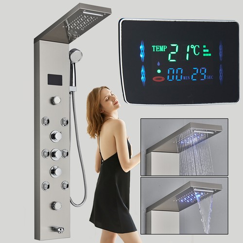 LED Panel de Ducha Acero Inoxidable Sistema Panel Columna de Hidromasaje Moderno - Imagen 2 de 10