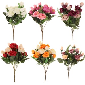 Détails Sur Bouquet Artificiel Décor Tête De Fleurs Rose Maison Mariage Tissu En Soie Cadeau