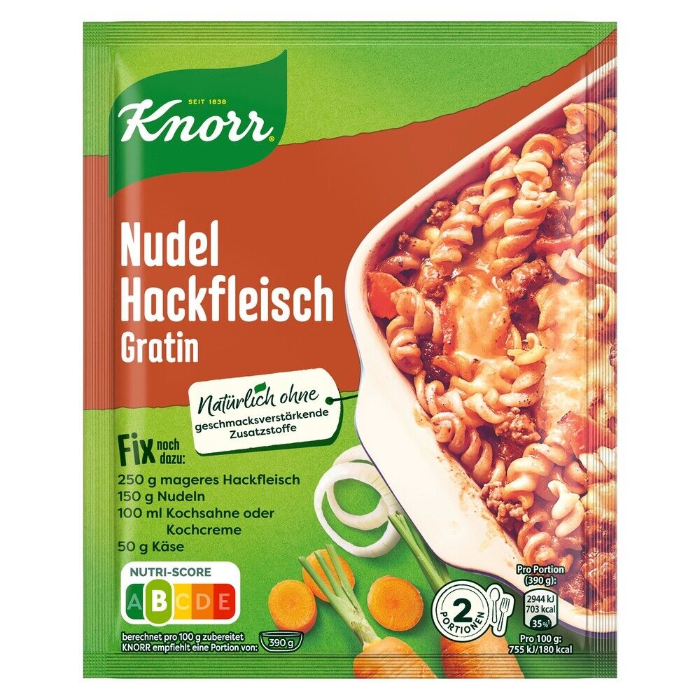 Knorr Fix Nudel Hackfleisch Gratin 36 g Beutel