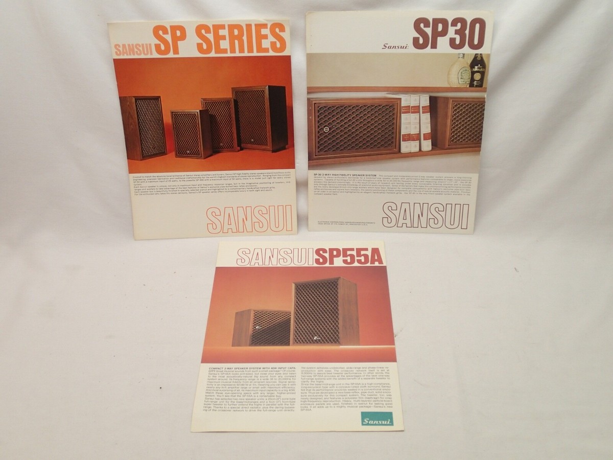 Sansui 12 Vintage SP Speaker Brochure Lot 30 100 200 2700 3000