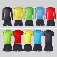 Men's Adult Youth Soccer Football Referee Jersey Pants Uniforms Activewear Set