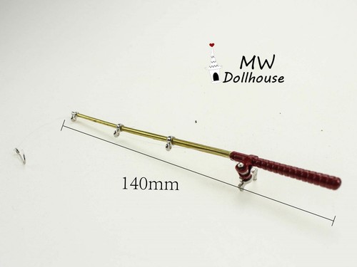 1/12 1/6 Scale Dollhouse Miniatures Fishing Pole Metal Accessories Soldier Tool - Afbeelding 1 van 4