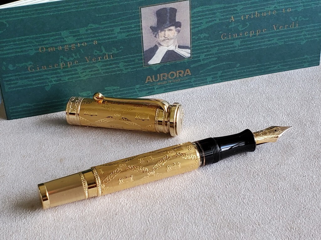 Aurora L.E 1919 Giuseppe Verdi A925 Sterling Vermei 18K Fountain