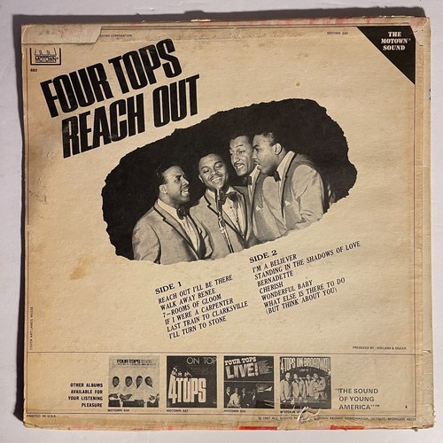 Four Tops Reach Out Vinyl, LP 1967 Tamla Motown – MTM S-3069 - Imagen 2 de 4