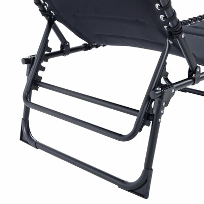 Azuma Sun Lounger Padded Folding Garden Bed Reclining Seat Multi