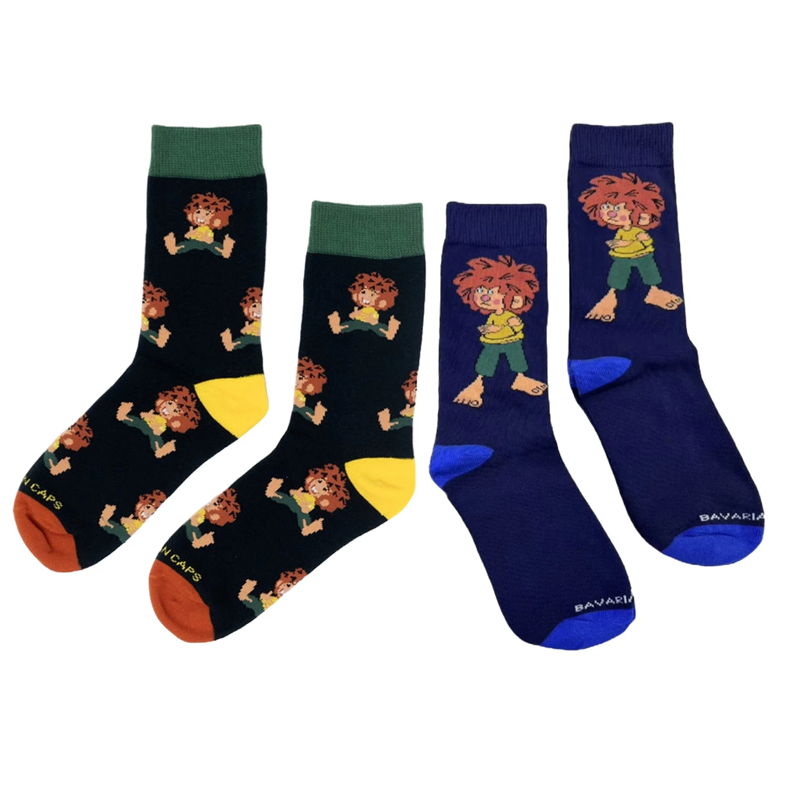 Bavarian Caps - 2er Sockenbox "Pumuckl", v2 Unisex Freizeitsocken Stickerei Neu