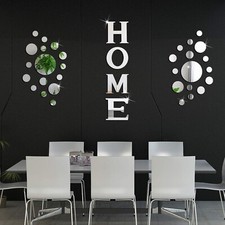 30 Pcs Living Room Wall Decor Home Mirror Wall Stickers Letter Signs DIY Acrylic