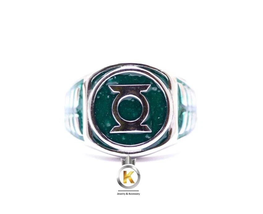 Silver Green Ring Green Lantern Silver Ring Silver 925 Green Ring Green Lantern - Image 3 of 4