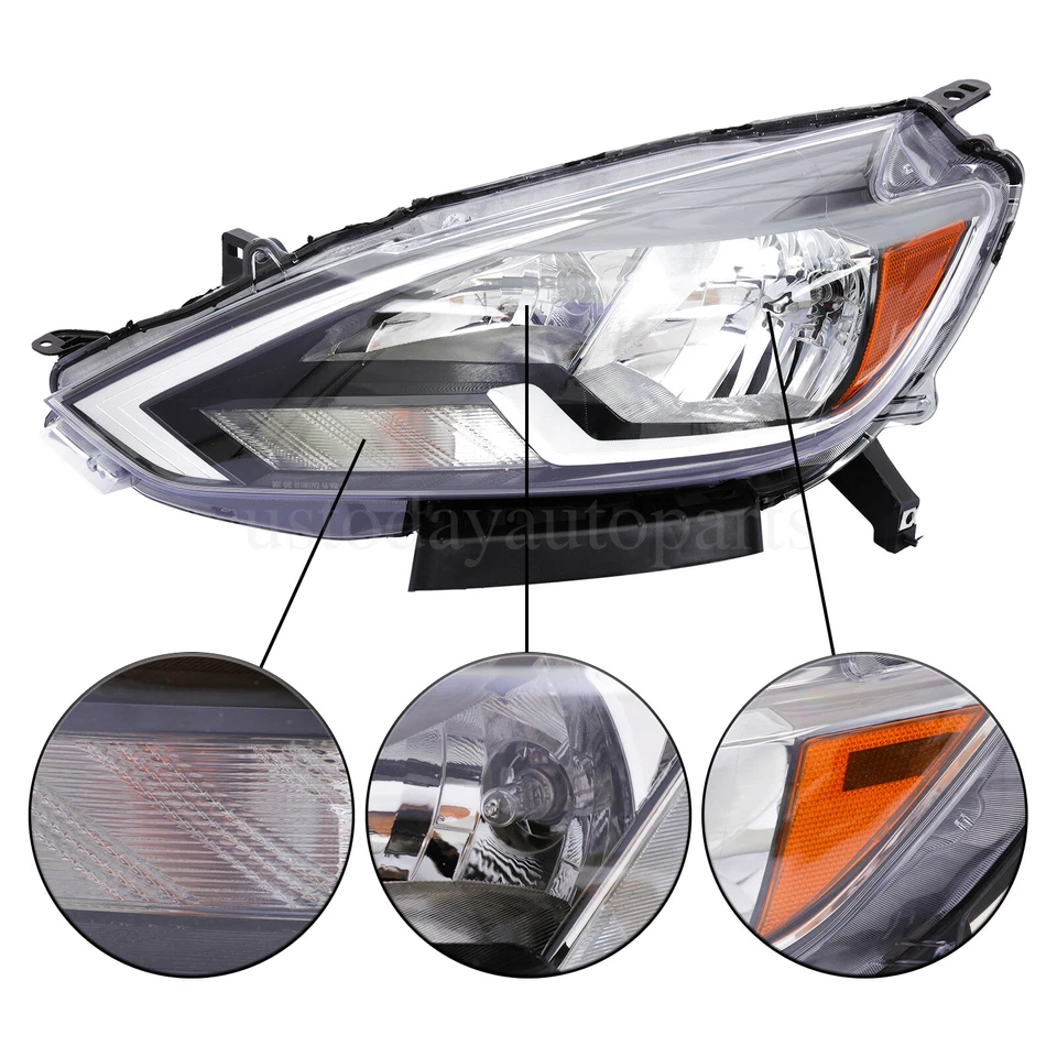 FOR 2016-2019 Nissan Sentra w/ Halogen Headlights Assembly - Image 2 of 4