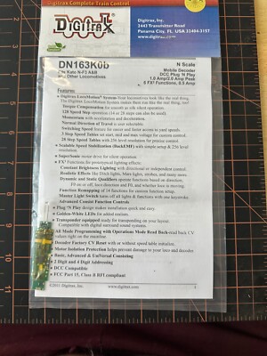 Digitrax DN163K0b N Scale Board Replacement,  Kato F3 A&B and other locos