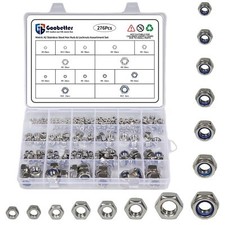 276PCS Hex Nuts Assortment Kit 304 Stainless Steel Metric Nut Assortment M2-M...
