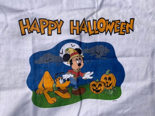 Disney Happy Halloween Standard Size Pillow Case Treat Bag Mickey Mouse Preowned - Picture 2 of 4