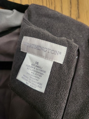 Worthington Women's Gray Short Sleeve Midi Pencil Dress Size 14 - Picture 5 of 11
