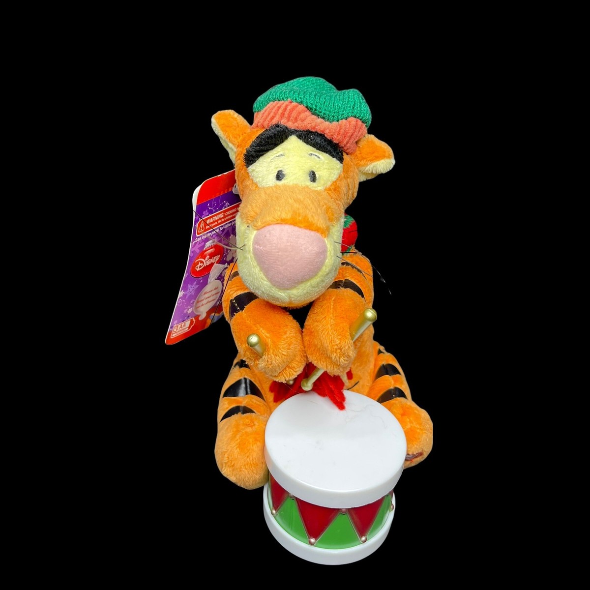 Tigger Drummer Gemmy Disney 7” Christmas Plush “Deck The Halls