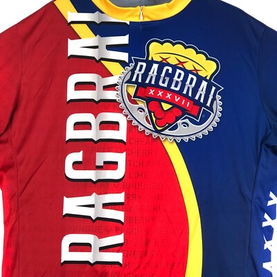 Maillot De Cyclisme RAGBRAI Primal Wear Homme Taille M - Rouge/Bleu - NEUF