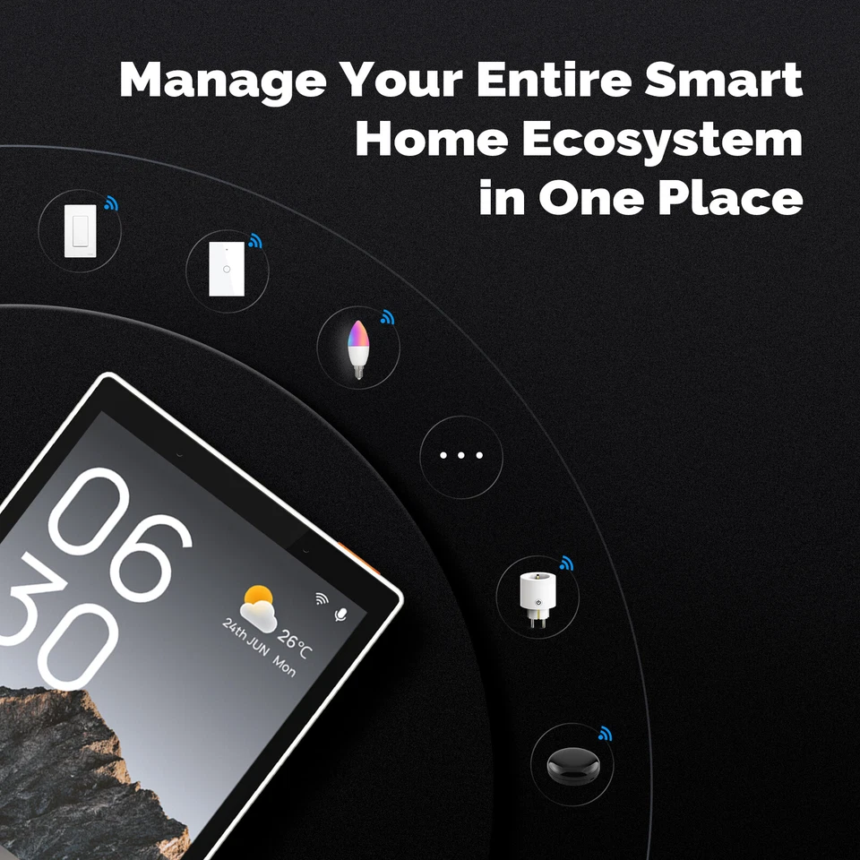 Panel de interruptor de pared de control táctil para el hogar inteligente MOES WiFi habilitar Alexa incorporado Foto 4 de 4