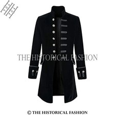 Gothic Frock Coat Black Velvet Elegant Frock Coat Steampunk Frock Coat