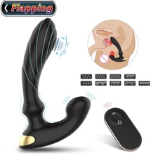 Remote Powerful Flapping Prostate Massager Dual Motor Male Waterproof Vibrators