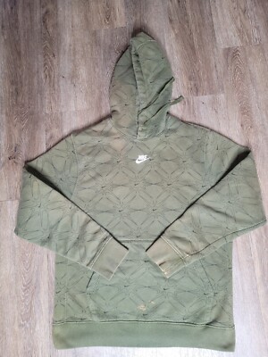 Nike Club Fleece Hoodie Center Swoosh Green Men's Medium