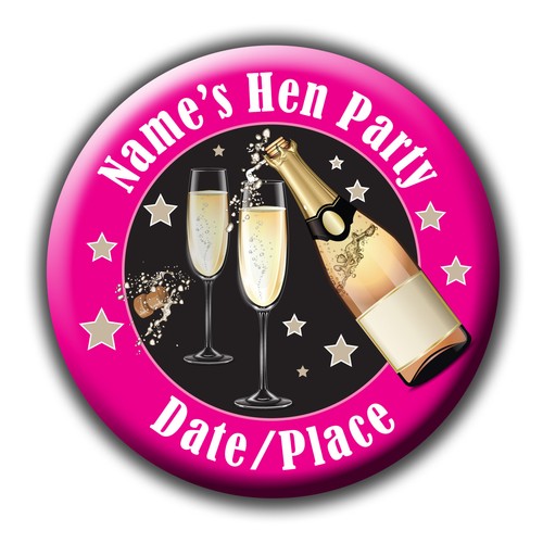 Champagne Personalised Birthday Retirement Hen Party Night Do Badge ...