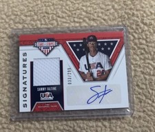 2019 Panini Stars Stripes USA Trey Faltine auto patch card /299 CINCINNATTI REDS