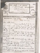 WW2 AIRGRAPH  Quetta India -Southport Captain 10th Lancs Fusiliers 25th Feb 1944