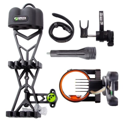 Kit Accessori Tiro Con L'Arco FUSE – Rest QAD, Mirino 5 Pin, Faretra, Universale