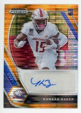 Kawaan Baker 2021 Panini Prizm Draft Football Rookie RC Auto Orange Pulsar #/49