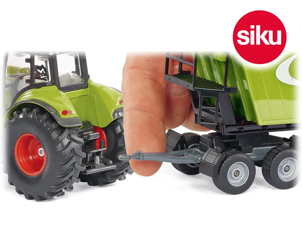 Siku 1949 Claas Axion 850 with Loader & Fliegl Tipping Trailer & 5th Wheel Dolly - Image 3 of 3