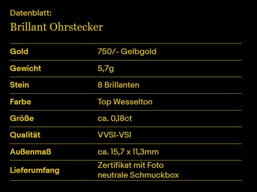 Feine Brillant Ohrstecker ca. 0,18ct 5,7g 750/- Rosegold - Bild 6 von 7