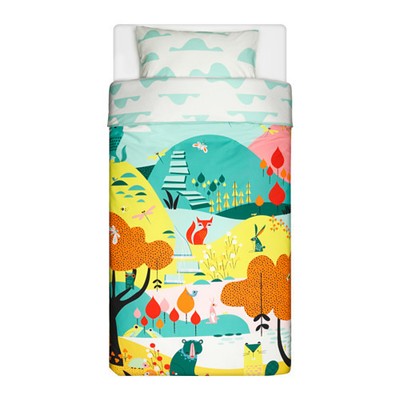 Ikea Lattjo Kids Duvet Cover Childrens Room Garden Print New Ebay