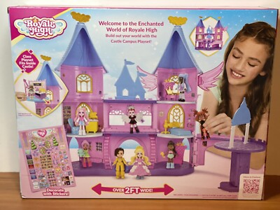 Digitale Code Virtueel Item Royale High Castle Campus Playset – Officiële Speelset Met 2 Poppen, Digitale Code & 3 Verdiepingen Prinses Aeverie Pop