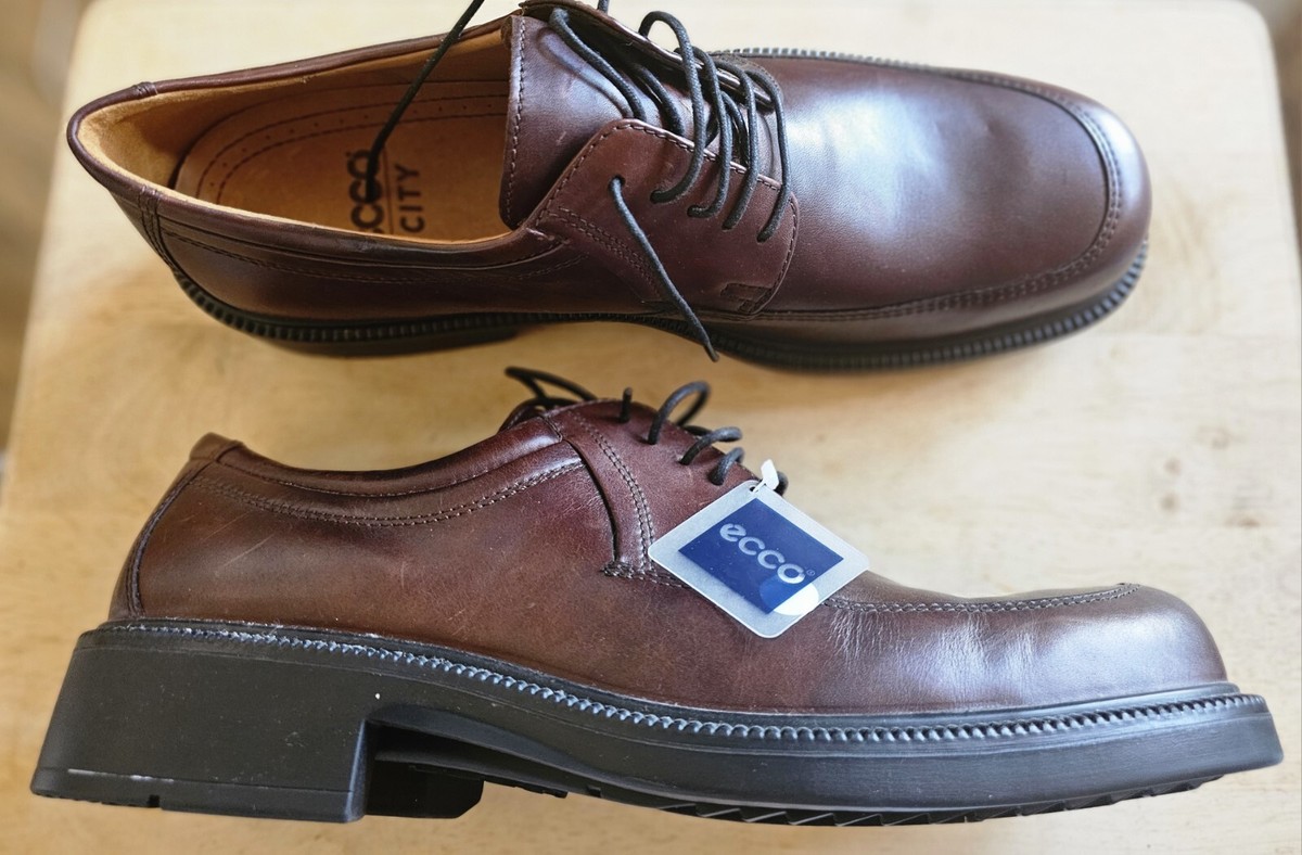 Ecco City Brown Leather Oxfords Ecco City Tray Oxford Cap Toe Shoe Men Amber Brown Size 13  main image 4
