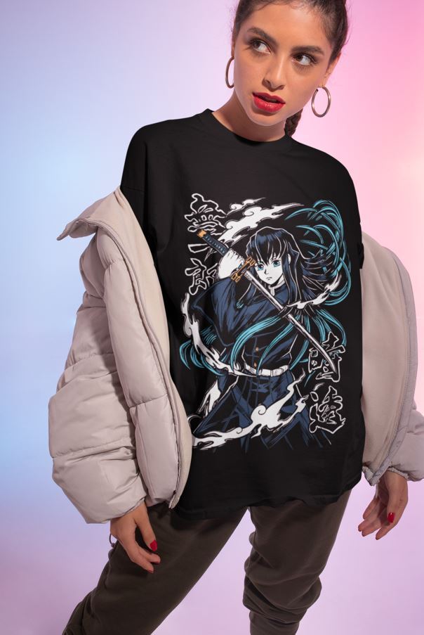 Muichiro Tokito T-shirt Kimetsu no Yaiba Demon Slayer Anime Black