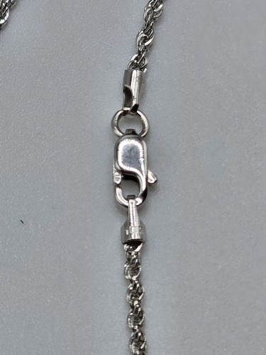 10k White gold 7" 2MM Rope Bracelet - Picture 5 of 7