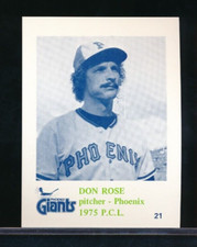 1975 Caruso Phoenix Giants #21 Don Rose XRC rookie super tough