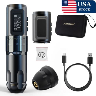 AMBITION MARS Wireless Tattoo Machine Pen Rechargeable Battery Adjustable Stroke