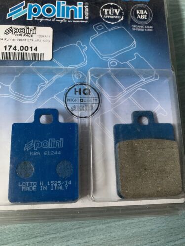 Paire Plaquette de Frein For Race Arrière POLINI Peugeot City Star 150 2011 - Photo 1/3