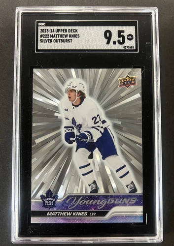 Matthew Knies 2023-24 Upper Deck Young Guns Outburst Silver #222  SGC 9.5 RC