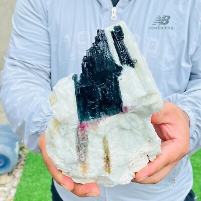 4.60lb Large Natural Colorful Tourmaline Quartz Crystal Mineral Rough Specimen