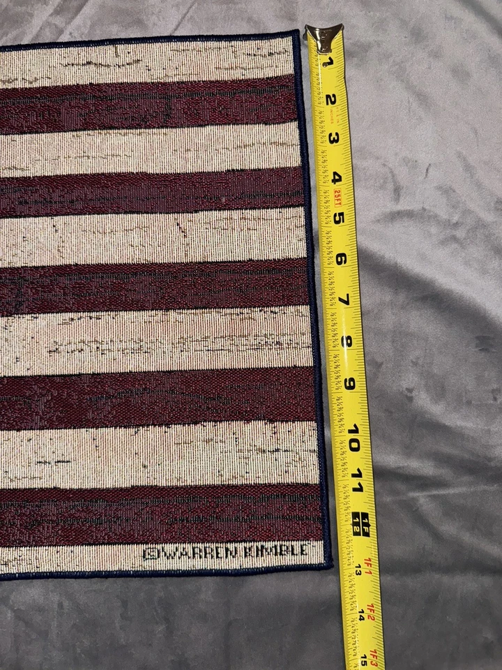 Warren Kimble Patriotic Folk Art Colonial Flag Tapestry Placemat Set of 6 - Image 4 of 4
