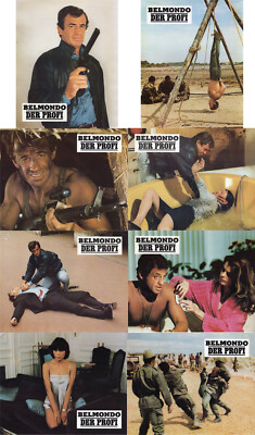 Der Profi Le Professionnel Belmondo German complete lobby card set 8AHF Desailly