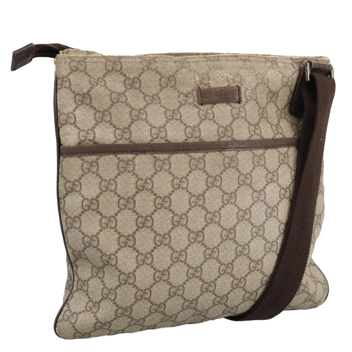 Sac à bandoulière GUCCI GG Supreme beige argent 141626 authentique bs19372