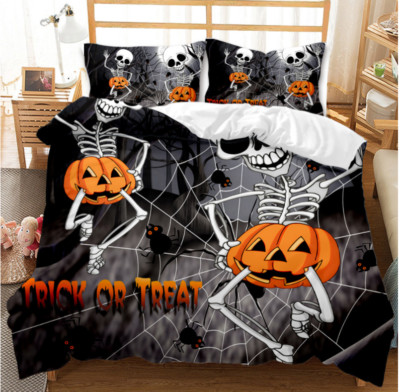 3D Halloween Skeleton Quilt Cover Set Bedding Sets Pillowcases