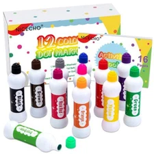 Dot Markers Kit, 12 Colors Washable Fun Art Marker for Toddlers, Bingo Dauber...
